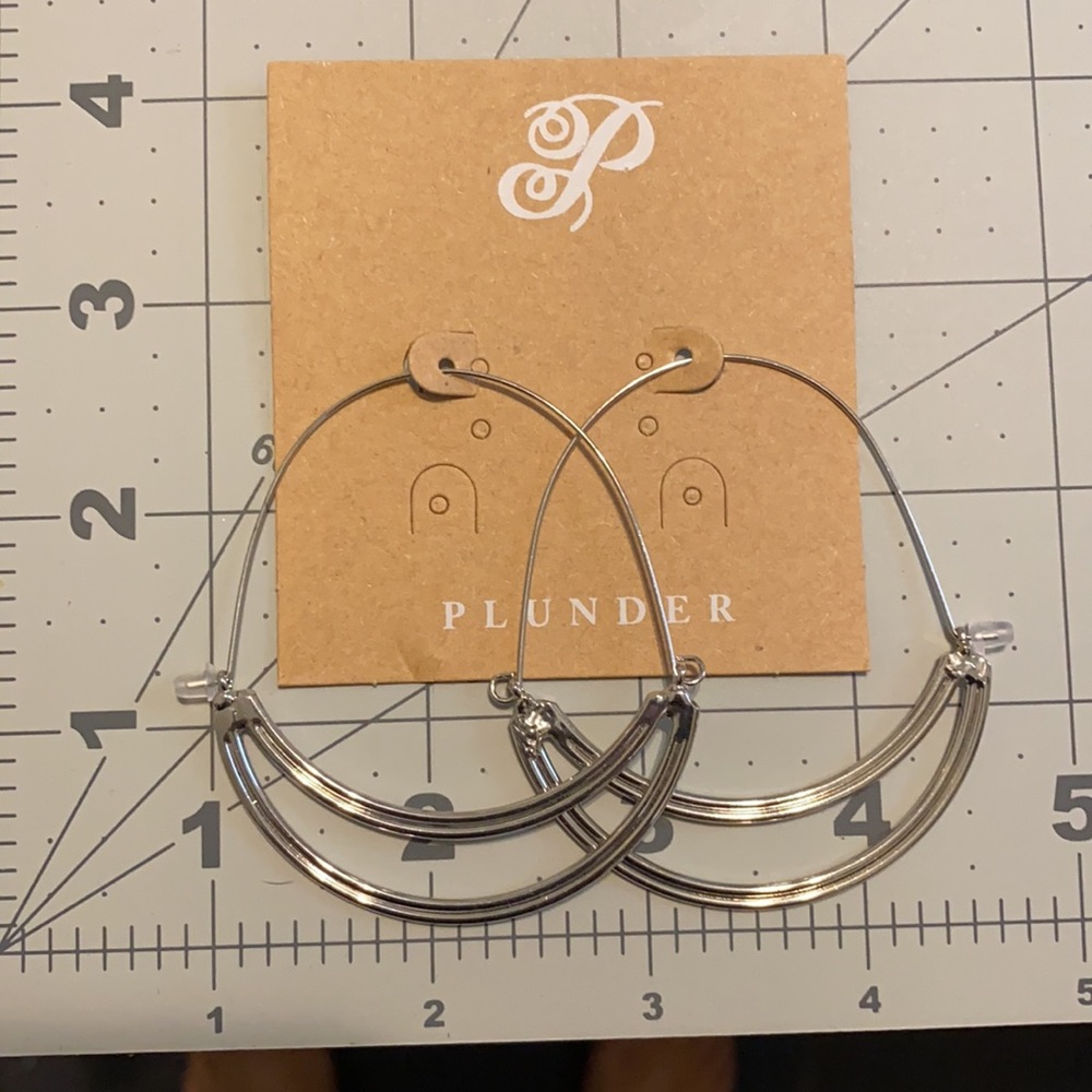 Jentrie - Large Silver Hoop Earrings by Plunder Design - Picture 3 of 5